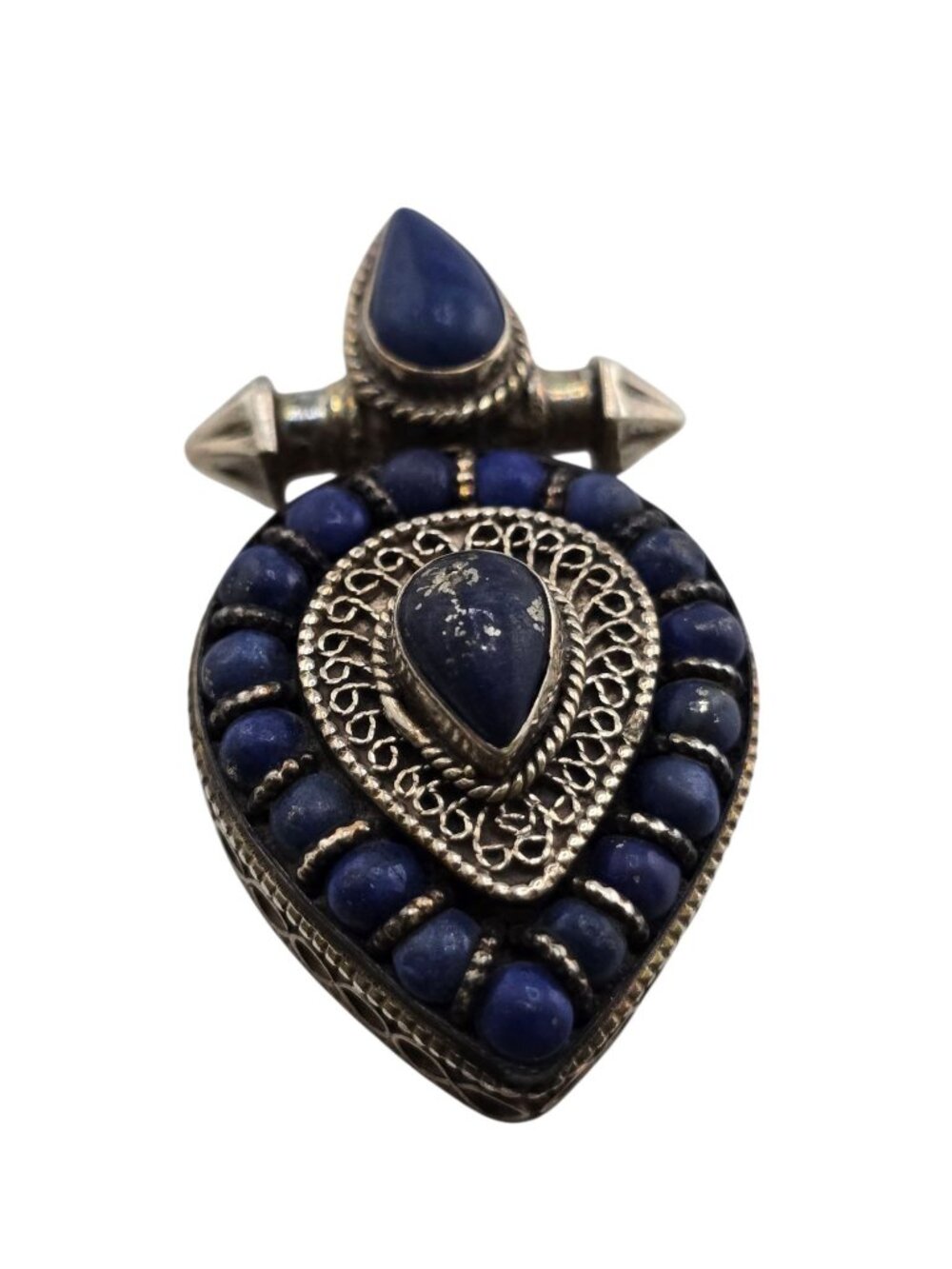 Vintage Sterling 925 Heavy Lapis? Pendant (A9145)
